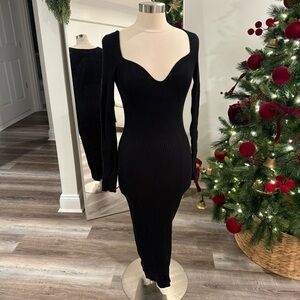 H&M Black Long Sleeve Dress